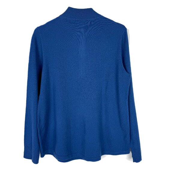 NWT Chico's Zenergy Luxe Ballchain Cashmere Blend Half Zip Sweater Blue Medium M - Picture 10 of 12